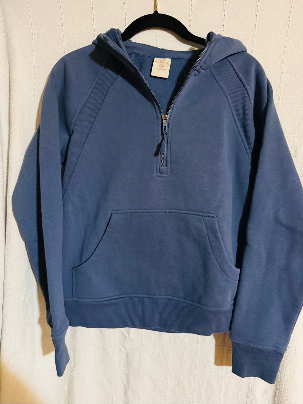 Freely Women’s Half-Zip Hooded Sweatshirt - Blue